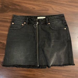 Free People- Black Denim Skirt